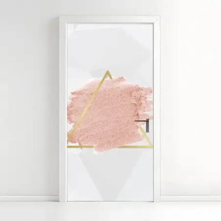 Türaufkleber pastellrosa geometrisches dreieck – Wallnifity®