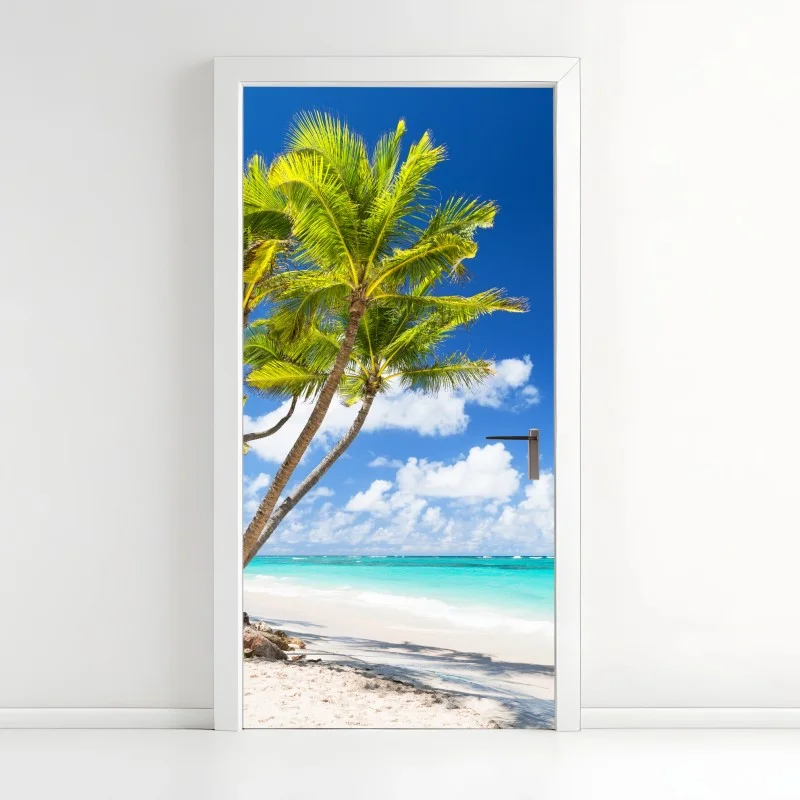 Türaufkleber tropischer palmstrand in Punta Cana