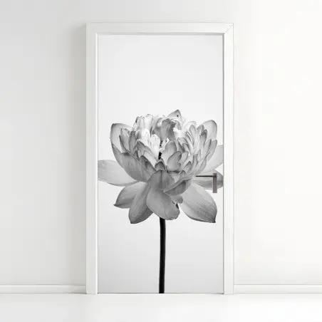 Türaufkleber ruhevoller lotus in graustufen – Wallnifity®