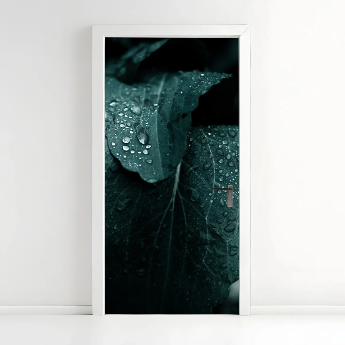 Türaufkleber tautropfen auf blättern – Wallnifity® Türaufkleber tautropfen auf blättern – Wallnifity®