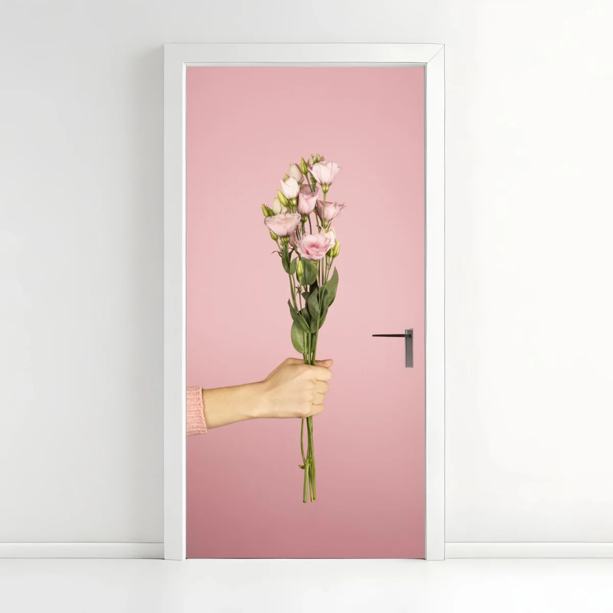 Türaufkleber zarter rosa eustoma-strauß – Wallnifity® Türaufkleber zarter rosa eustoma-strauß – Wallnifity®