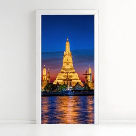 Türaufkleber goldenes Wat Arun in der dämmerung – Wallnifity®
