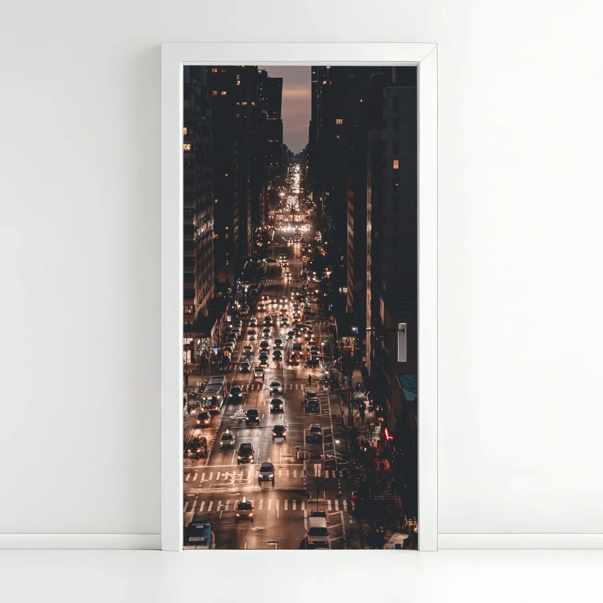 Türaufkleber Manhattan nächtliche avenue – Wallnifity® Türaufkleber Manhattan nächtliche avenue – Wallnifity®