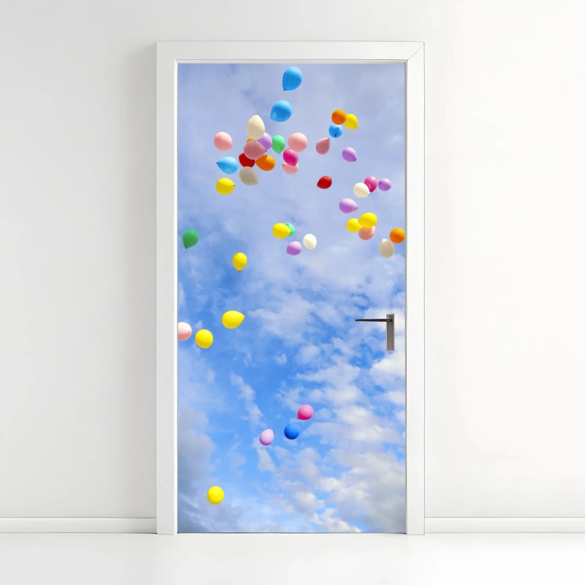 Türaufkleber bunte luftballons steigen in den himmel – Wallnifity® Türaufkleber bunte luftballons steigen in den himmel – Wallnifity®