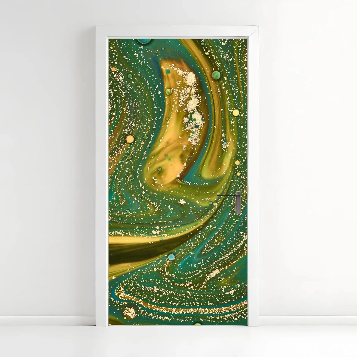 Türaufkleber grün-goldene flüssige marmorierte kunst – Wallnifity® Türaufkleber grün-goldene flüssige marmorierte kunst – Wallnifity®
