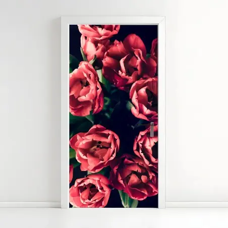 Türaufkleber stimmungsvolles rosa tulpenbukett – Wallnifity®