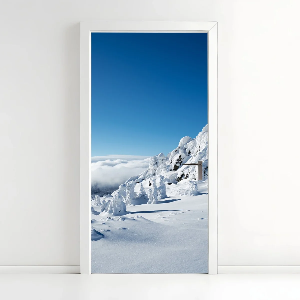 Türaufkleber ruhige verschneite berglandschaft – Wallnifity® Türaufkleber ruhige verschneite berglandschaft – Wallnifity®