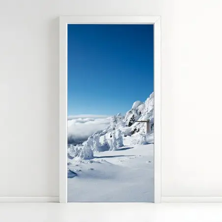 Türaufkleber ruhige verschneite berglandschaft – Wallnifity®