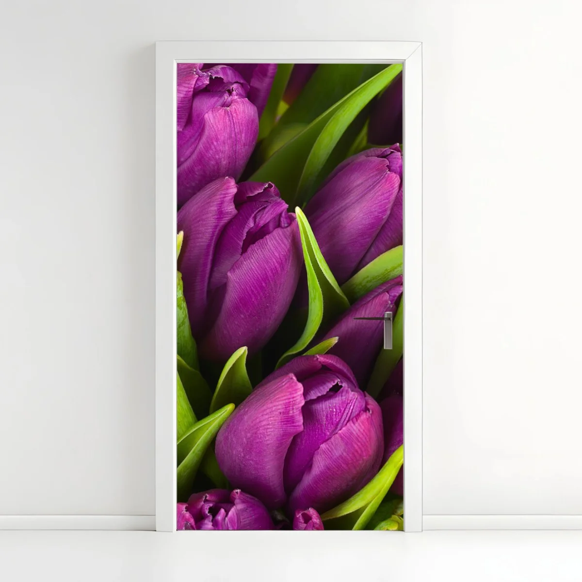 Türaufkleber lila tulpen im bukett – Wallnifity® Türaufkleber lila tulpen im bukett – Wallnifity®
