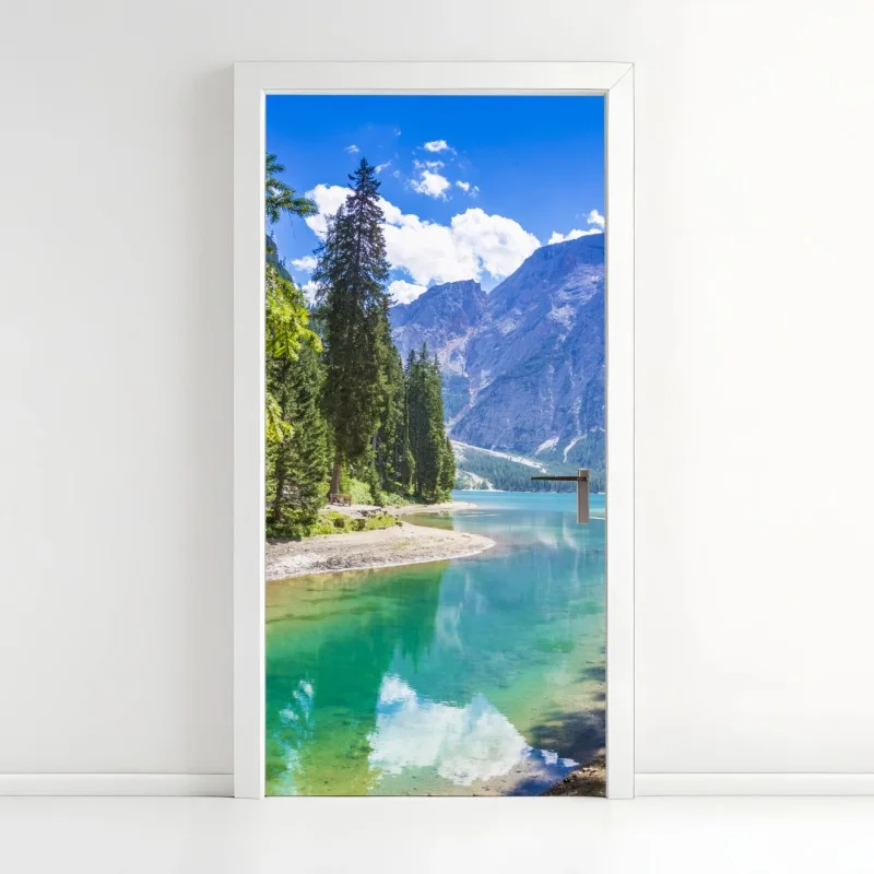 Türaufkleber Pragser Wildsee türkisblauer bergsee