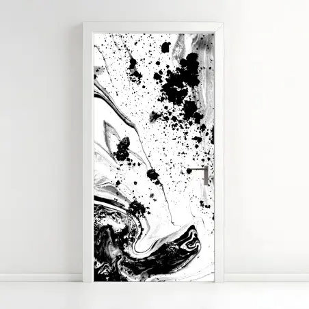 Türaufkleber monochromes marmormuster abstrakt – Wallnifity®