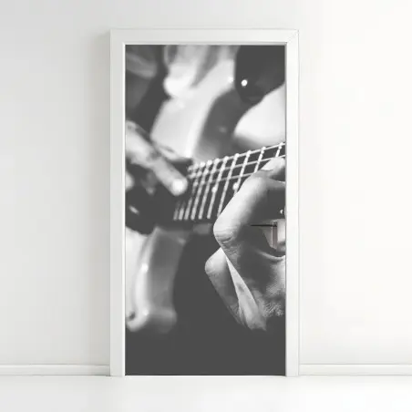 Türaufkleber monochrome gitarre nahaufnahme – Wallnifity®