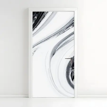 Türaufkleber monochromer marmorswirbel – Wallnifity®