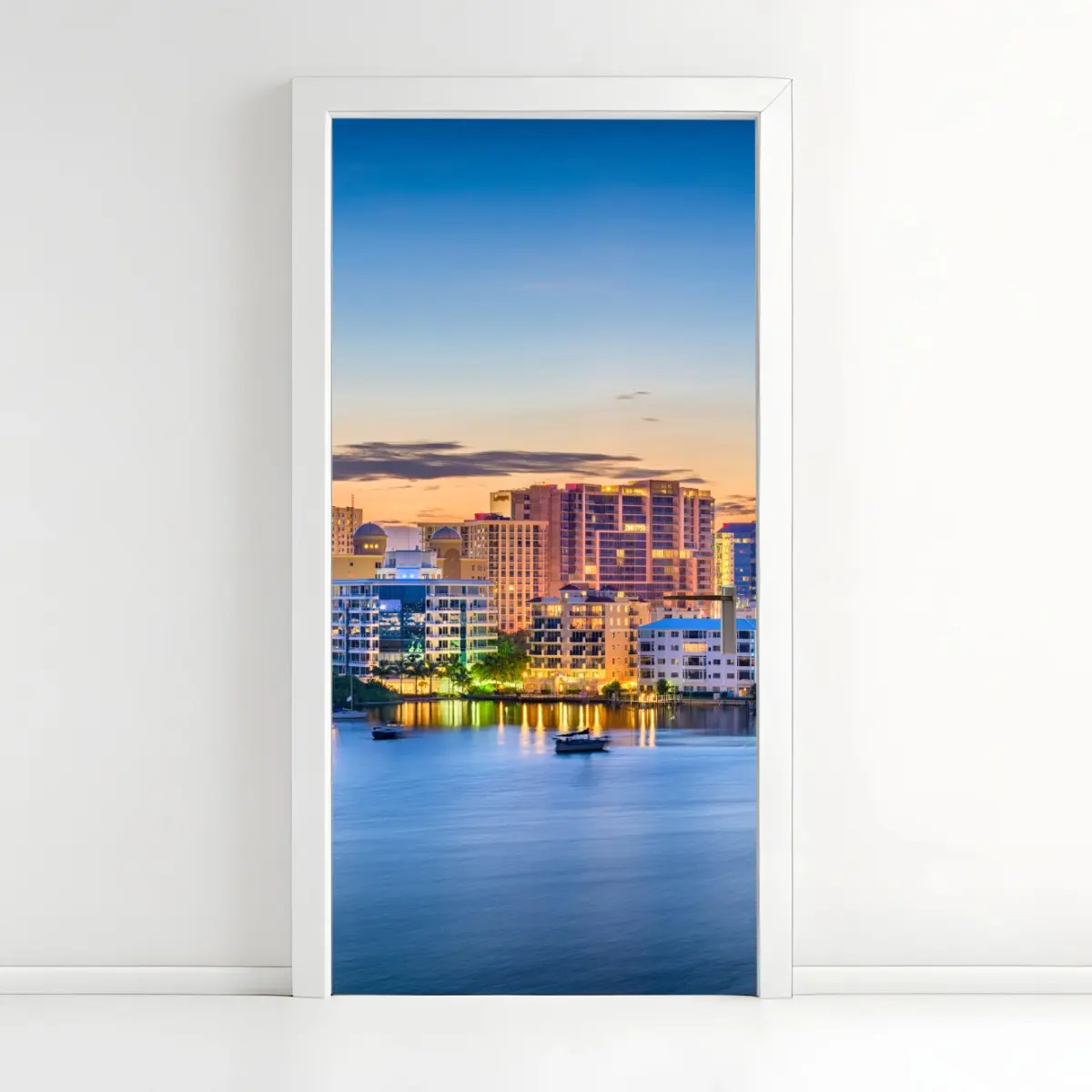 Türaufkleber Sarasota bei dämmerung über der bucht – Wallnifity®