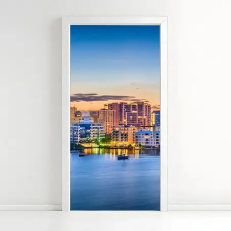 Türaufkleber Sarasota bei dämmerung über der bucht – Wallnifity®
