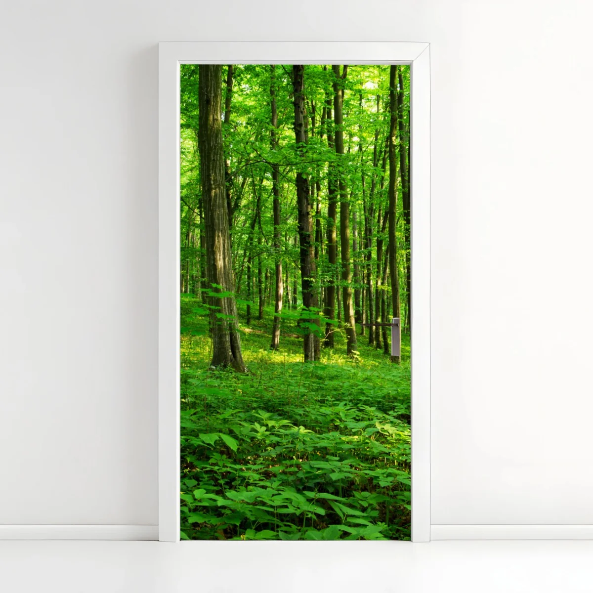 Türaufkleber sonniger grüner wald im frühling – Wallnifity® Türaufkleber sonniger grüner wald im frühling – Wallnifity®