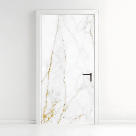 Türaufkleber weißer marmor mit goldenen adern – Wallnifity®