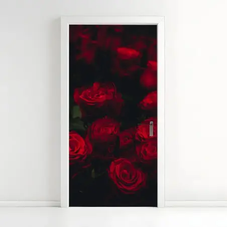 Türaufkleber dunkler rosenstrauß – Wallnifity®