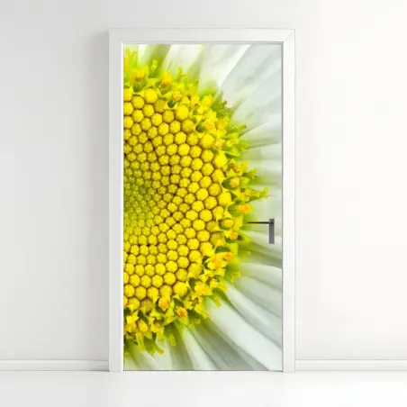 Türaufkleber makro gänseblümchen spiralmuster – Wallnifity®