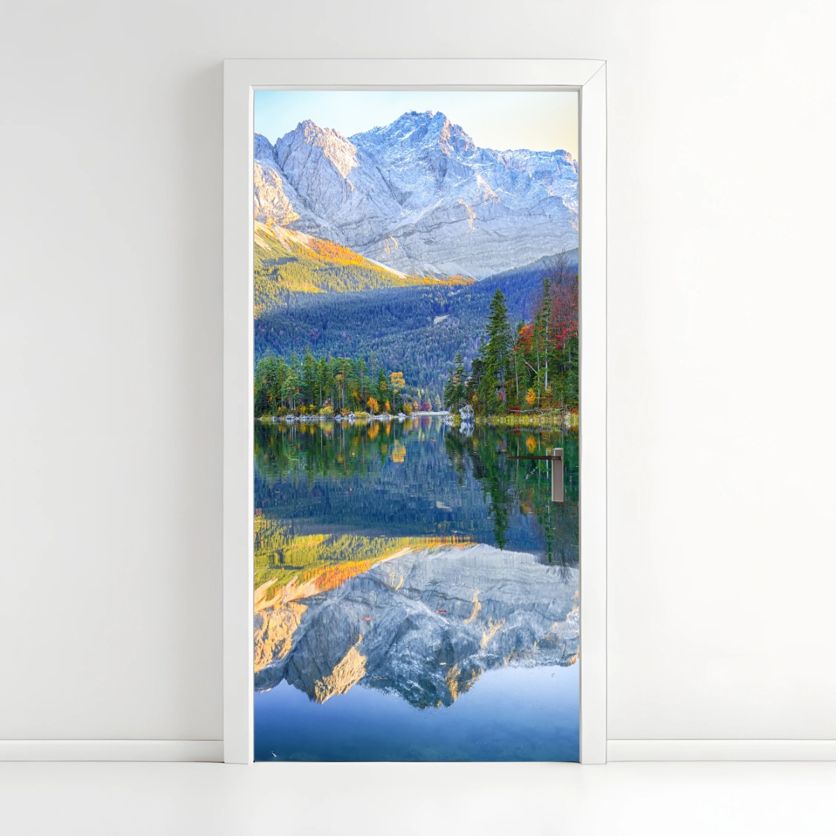 Türaufkleber herbstliche spiegelung am Eibsee bei Zugspitze – Wallnifity®