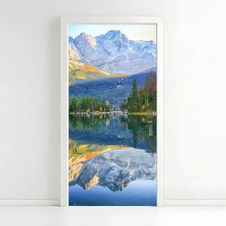 Türaufkleber herbstliche spiegelung am Eibsee bei Zugspitze – Wallnifity®