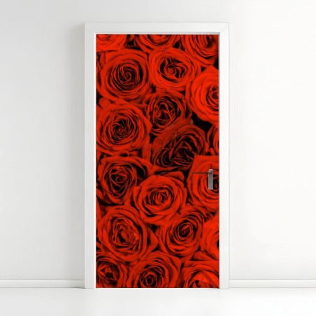 Türaufkleber prächtiger strauß roter rosen – Wallnifity®