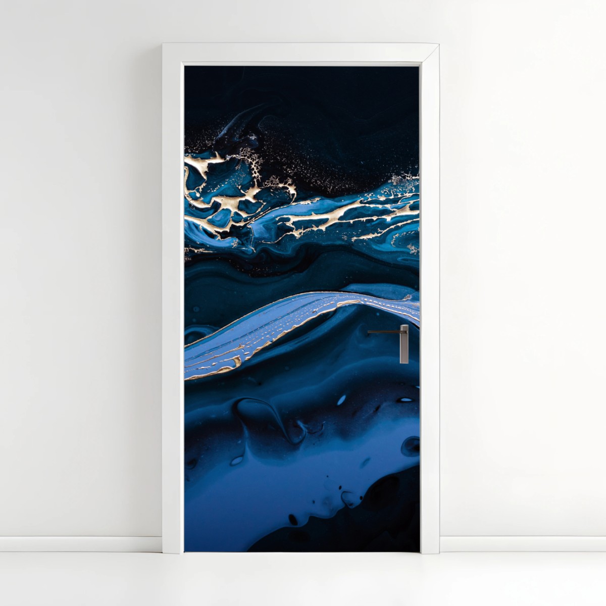 Türaufkleber marineblaue und goldene abstraktion – Wallnifity®