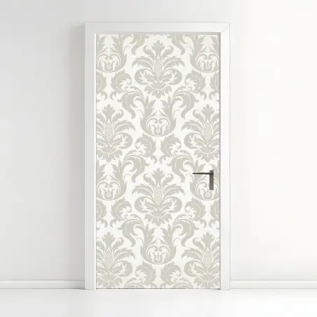 Türaufkleber elegantes beiges damastmuster – Wallnifity®