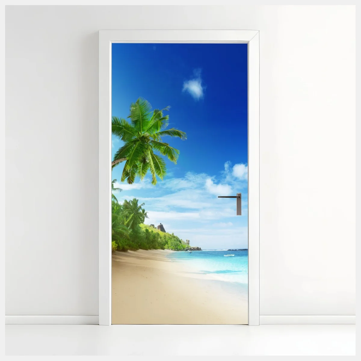 Türaufkleber sonnenuntergang am strand von Mahe, Seychellen – Wallnifity® Türaufkleber sonnenuntergang am strand von Mahe, Seychellen – Wallnifity®