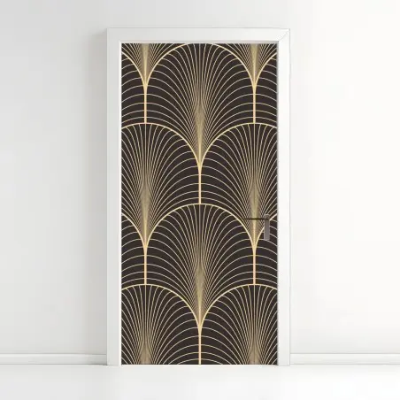 Türaufkleber art deco goldenes fächermuster – Wallnifity®