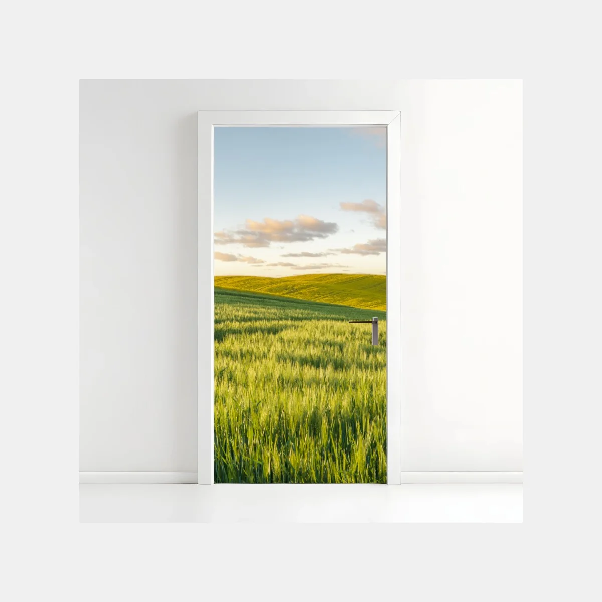 Türaufkleber ruhige grüne wiesen panorama – Wallnifity® Türaufkleber ruhige grüne wiesen panorama – Wallnifity®