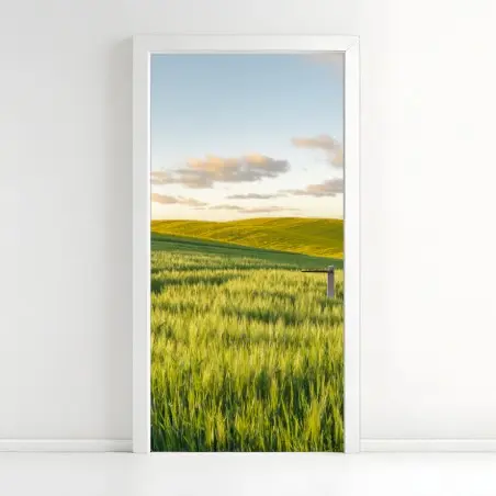 Türaufkleber ruhige grüne wiesen panorama – Wallnifity®