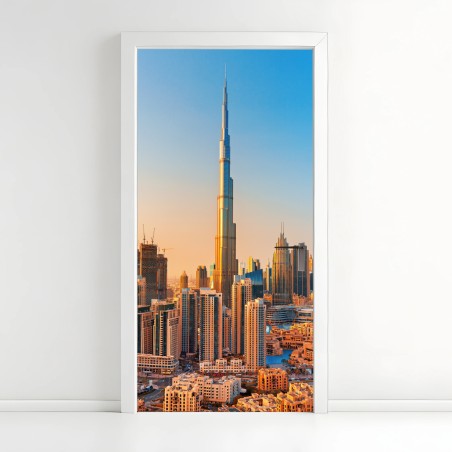 Türaufkleber Dubai skyline in der goldenen stunde – Wallnifity®