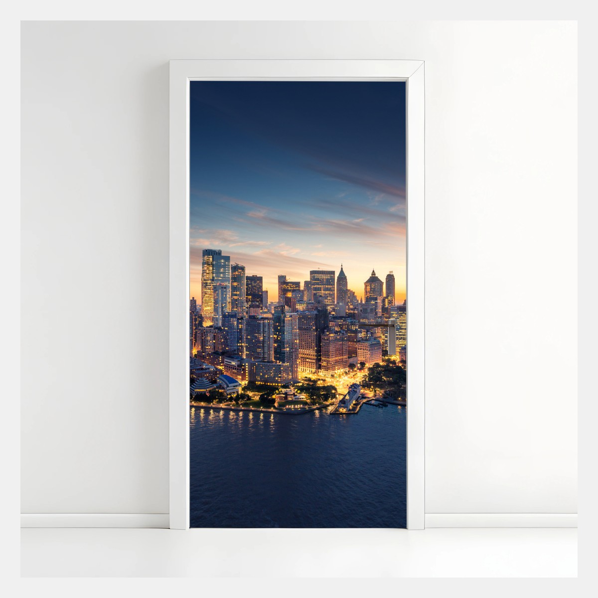 Türaufkleber Manhattan panorama bei sonnenaufgang – Wallnifity®