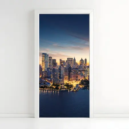Türaufkleber Manhattan panorama bei sonnenaufgang – Wallnifity®