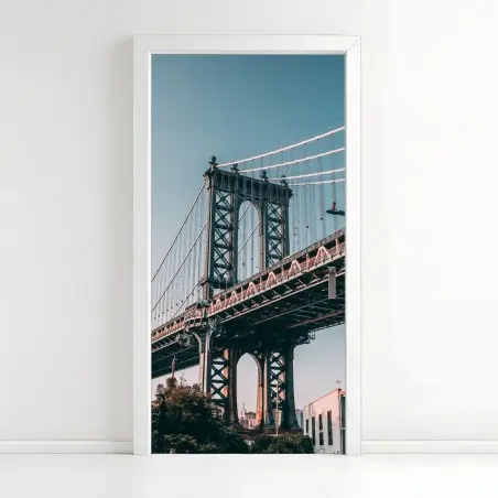 Türaufkleber Manhattan brücke in urbaner perspektive – Wallnifity®