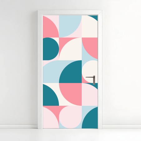 Türaufkleber pastell geometrische mosaik – Wallnifity®