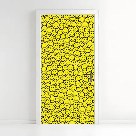 Türaufkleber fröhliches smiley muster – Wallnifity®