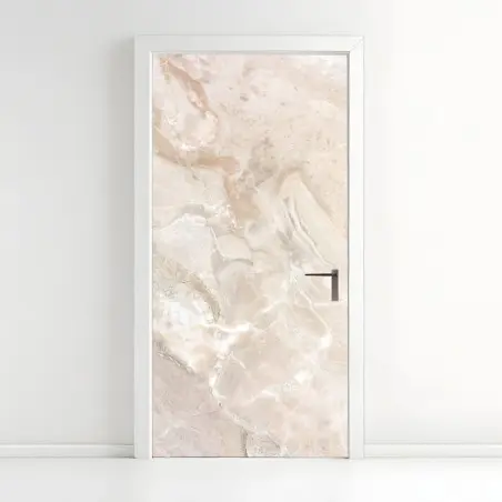 Türaufkleber beige marmorstruktur – Wallnifity®