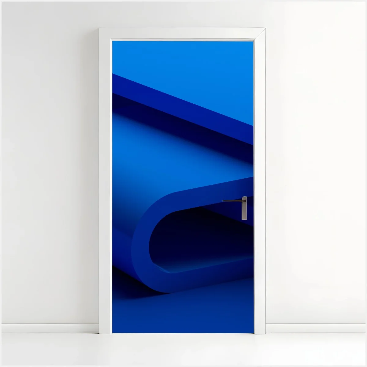 Türaufkleber minimalistische blaue geometrische schleife – Wallnifity® Türaufkleber minimalistische blaue geometrische schleife – Wallnifity®