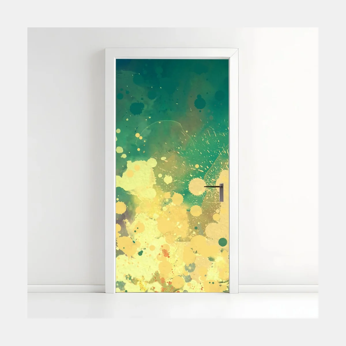 Türaufkleber türkiser aquarellausbruch abstrakt – Wallnifity® Türaufkleber türkiser aquarellausbruch abstrakt – Wallnifity®