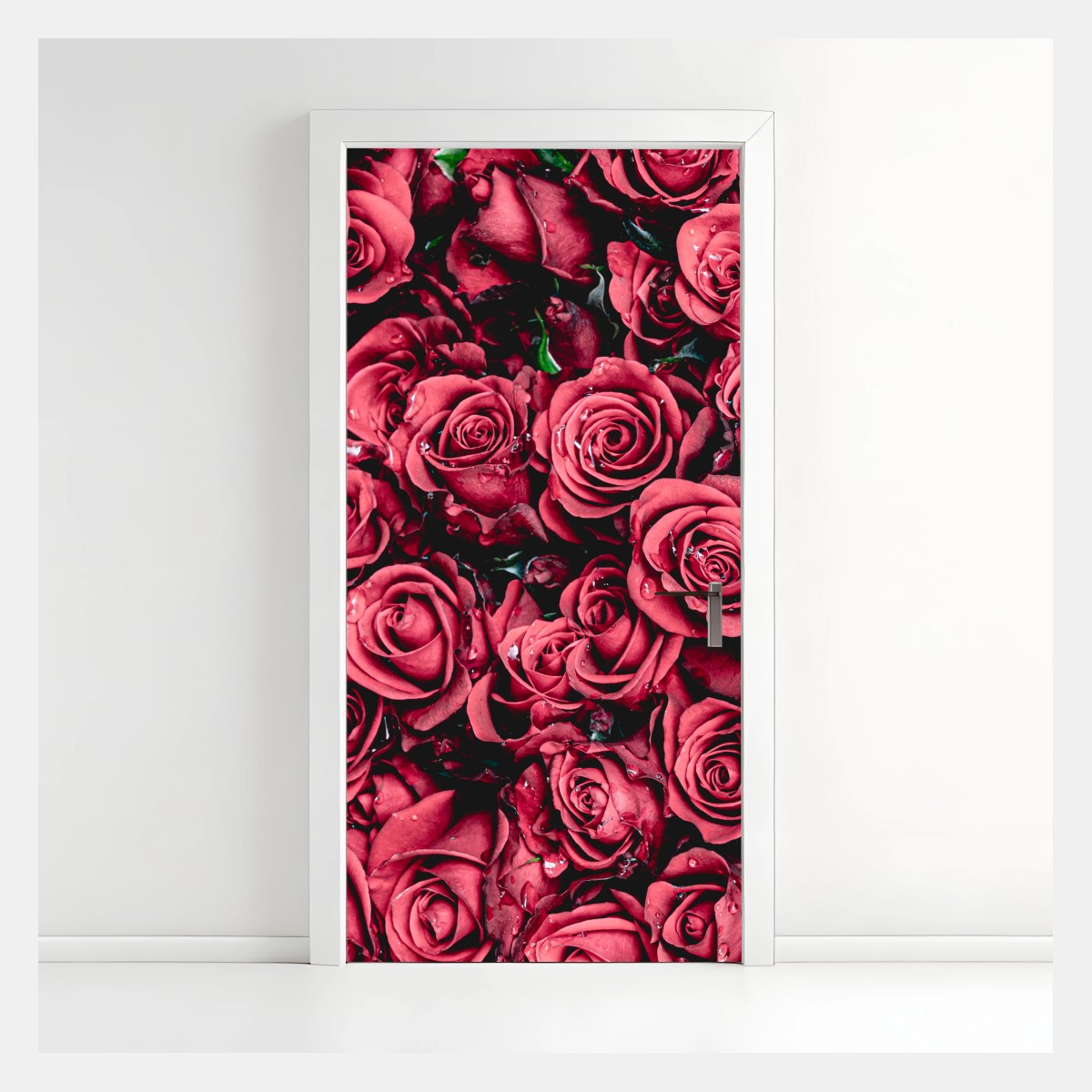 Türaufkleber pralle rote rosen wandbild – Wallnifity®