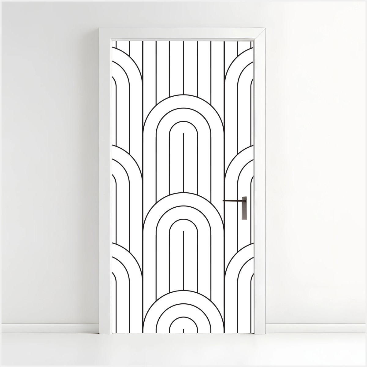 Türaufkleber monochromes bogenmuster – Wallnifity®