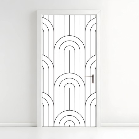 Türaufkleber monochromes bogenmuster – Wallnifity®
