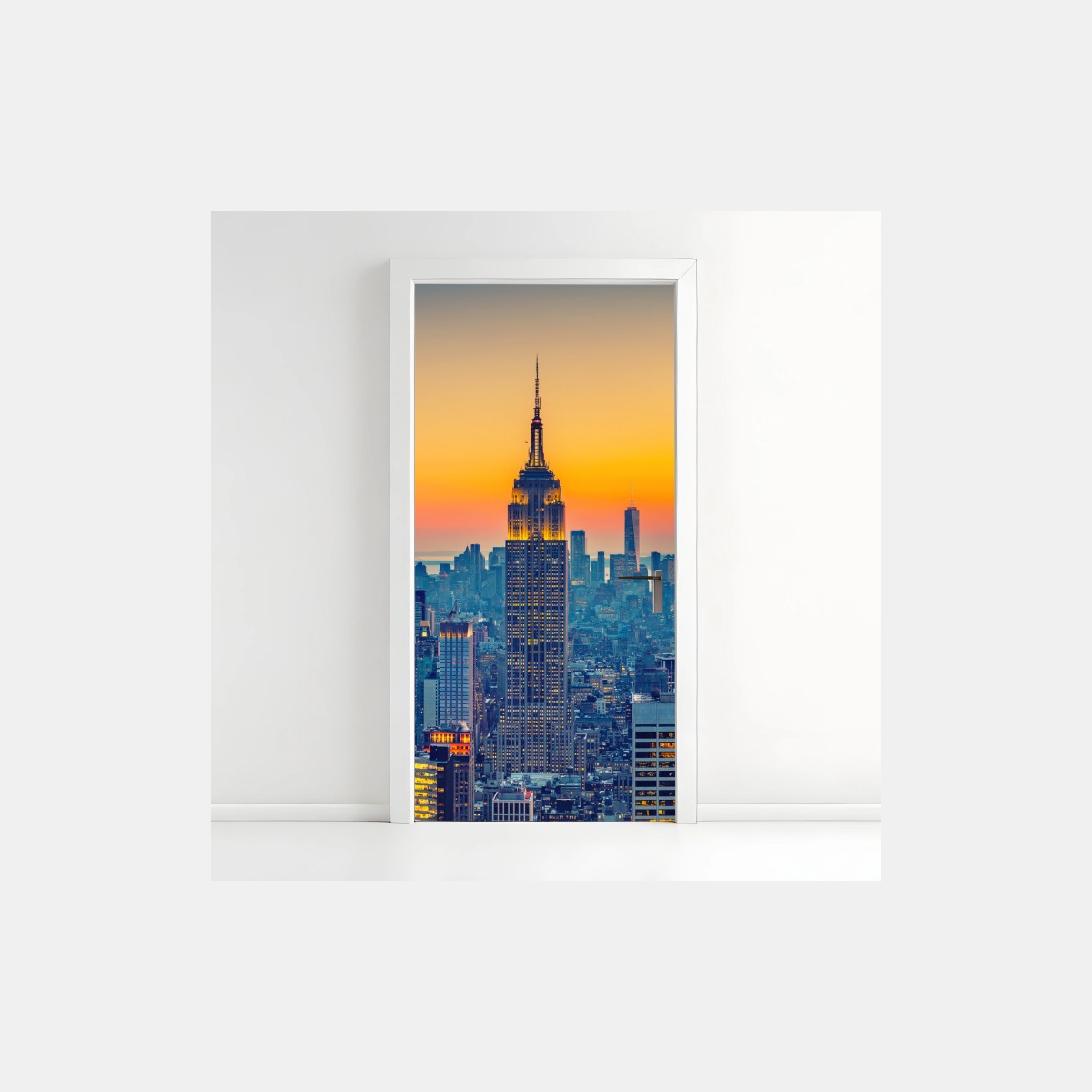 Türaufkleber sonnenuntergang über New York – Wallnifity®