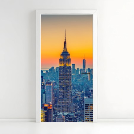 Türaufkleber sonnenuntergang über New York – Wallnifity®
