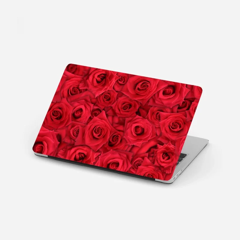 Laptop-Aufkleber leuchtende rote rosen collage