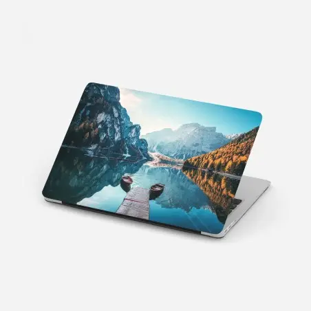 Laptop-Aufkleber ruhiger morgen am Pragser Wildsee, Dolomiten – Wallnifity®