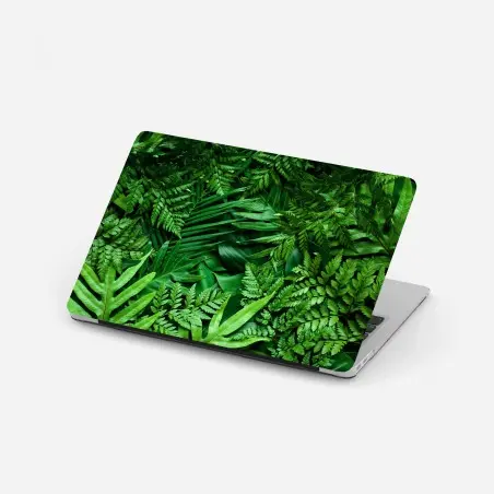 Laptop-Aufkleber üppiges grünes blättermuster – Wallnifity®