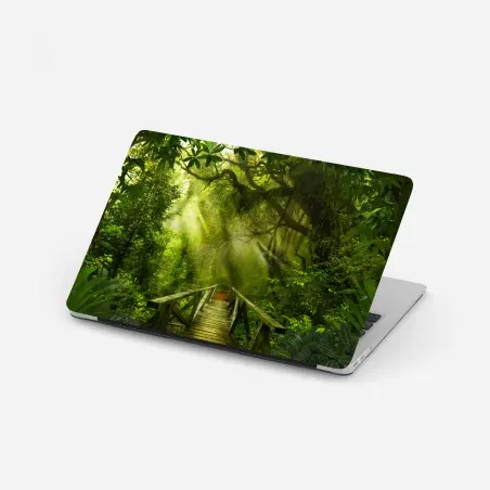 Laptop-Aufkleber sonnenbeschienener waldweg – Wallnifity®
